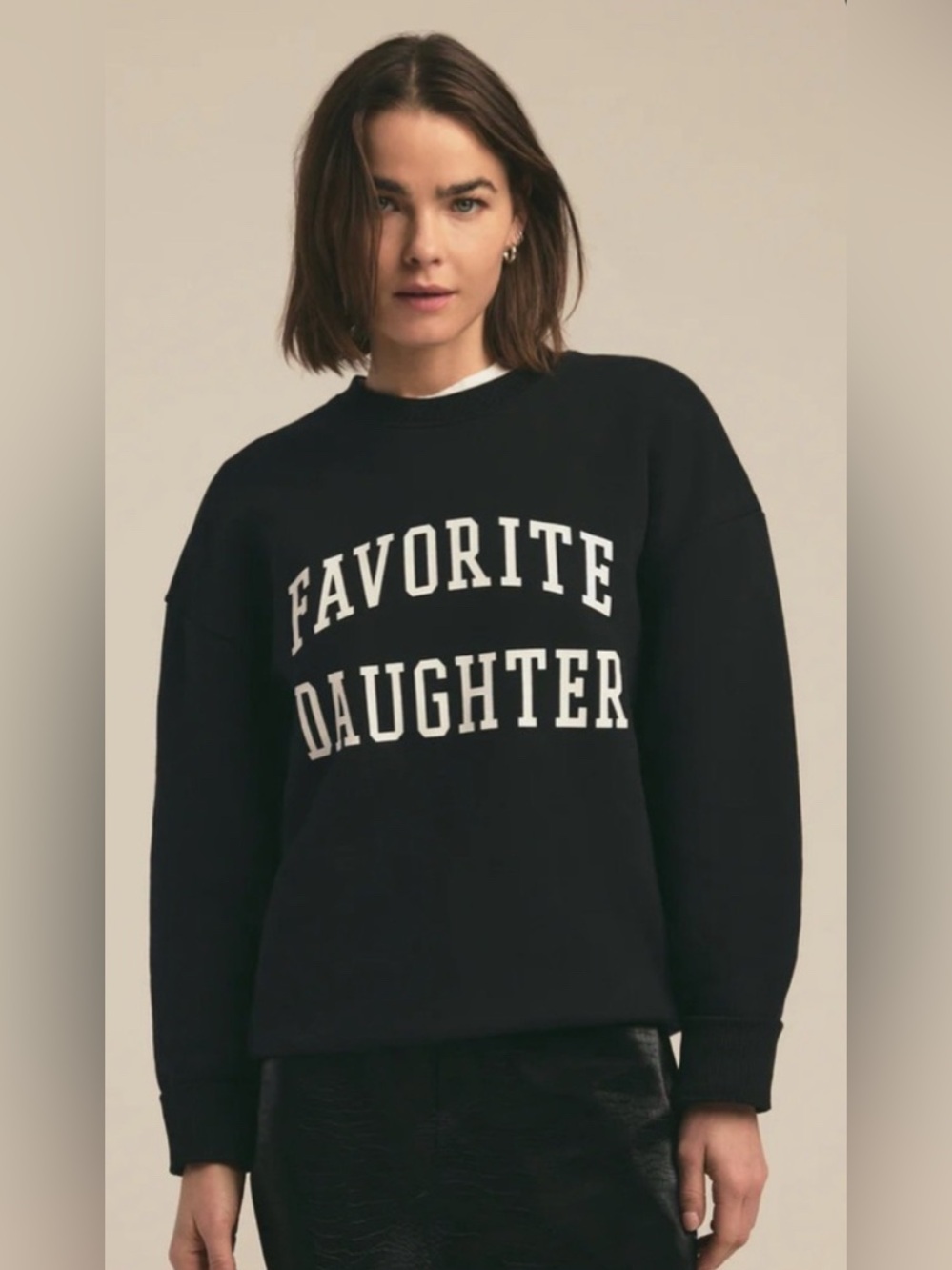 Favorite Daughter Black Collegiate Sweatshirt Revolve Sz XS